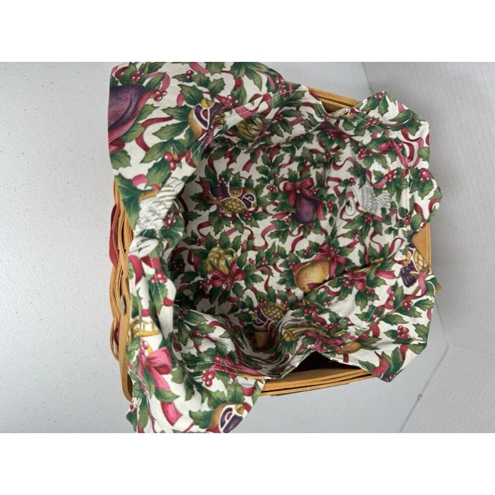 Longaberger Christmas Collection 2000 Deck The Halls Basket Combo With Liner